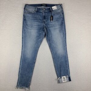 EXPRESS Jeans Womens 16 Blue Legging Mid Rise Stretch Light Wash Denim NWT NEW